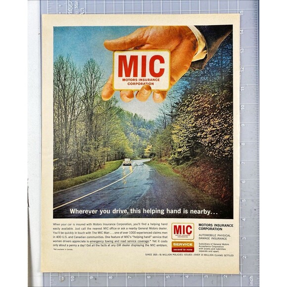 Motors Insurance Corporation (MIC) "Emergency & Road Service Coverage" Ad 1964 - Picture 2 of 3